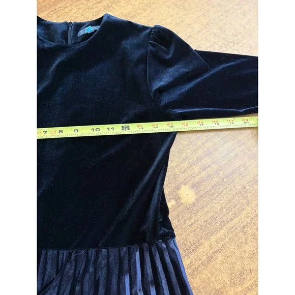 Ord Couture by Ordwoman Black Velvet Ombre Purple Pleated Maxi Dress Size S - Picture 6 of 7